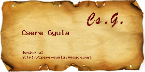 Csere Gyula névjegykártya